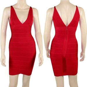 Herve Leger Red Midi Dress